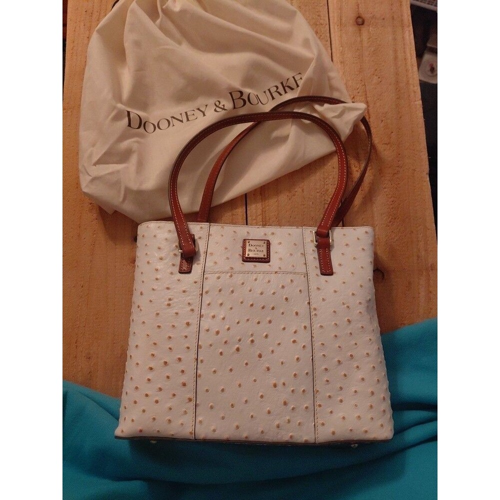 Dooney & Bourke Ostrich-Cream Lexington Shoulder/Tote Bag